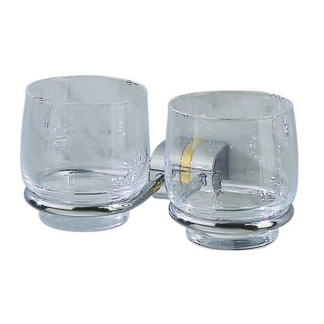 Tiger Tiger Cria Bekerhouder dubbel - met 2 glazen - mat chroom voet - (3452) Tiger Tiger Cria Bekerhouder dubbel - met 2 glazen - mat chroom voet - (3452)