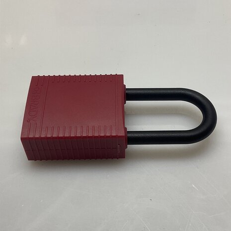 Brady Brady - Hangslot - Nylon/Polyamide Body En Beugel - 38mm - Rood - Set van 6 Brady Brady - Hangslot - Nylon/Polyamide Body En Beugel - 38mm - Rood - Set van 6