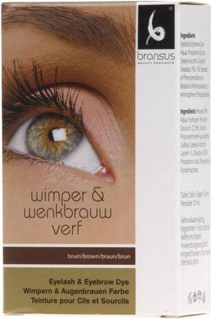 Bransus Bransus wimper & wenkbrauw verf bruin ( complete set )