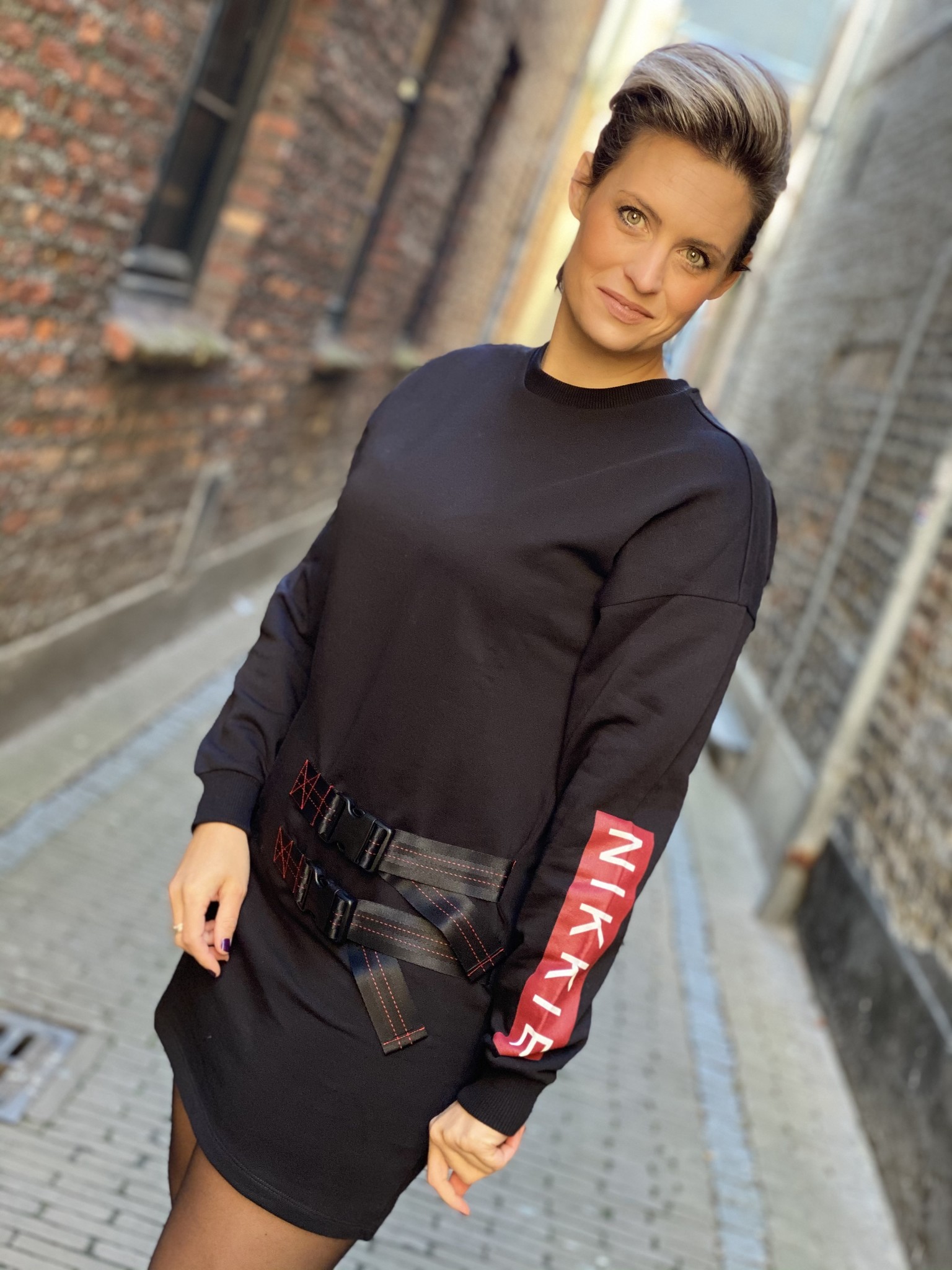 Nikkie buckle sweat dress Clearance