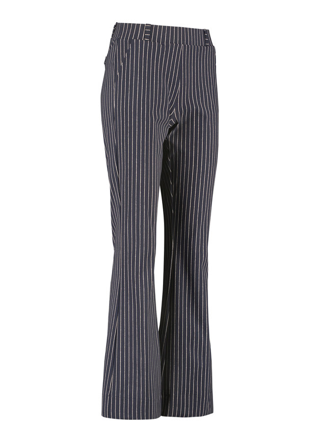 FLAIR OXFFORD STRIPE TROUSERS 06573 ANTRACIET/GREIGE