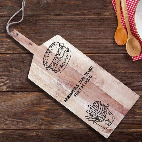 Mango serveerplank langwerpig met gravering Mango serveerplank langwerpig met gravering