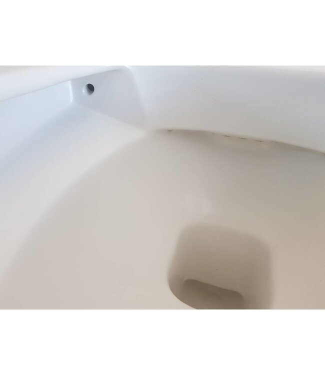 Sanitear Uniek Design Wandcloset Zonder spoelrand KWARTS  Mat wit , incl. Toiletzitting softclose