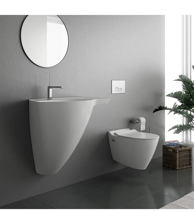 Sanitear Antibacterieel ,Antikalk MINERAAL Rimless Wandcloset met bidet