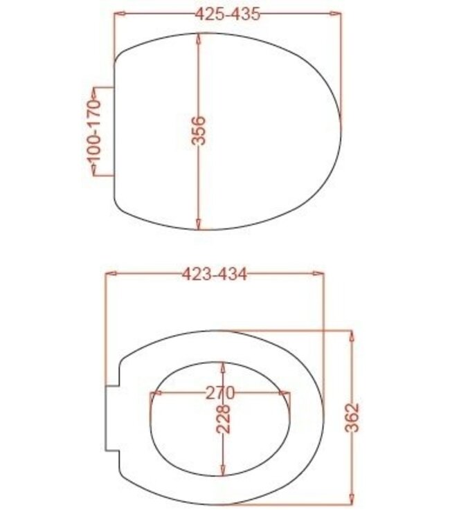 Sanitear Universale Toepassing EGGE Softclose wc bril + Deksel, Afneembaar