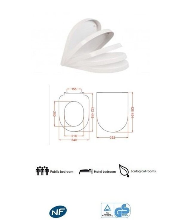 Sanitear Sanitear CAPRI Softclose Toiletbril / Afklikbare / Duroplast