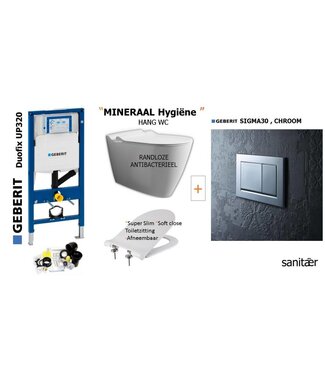 Geberit UP320 & SIGMA30 Chroom  Drukplaat Toiletset