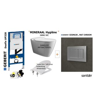 Geberit UP320 & SIGMA30 Mat Chroom Drukplaat Toiletset