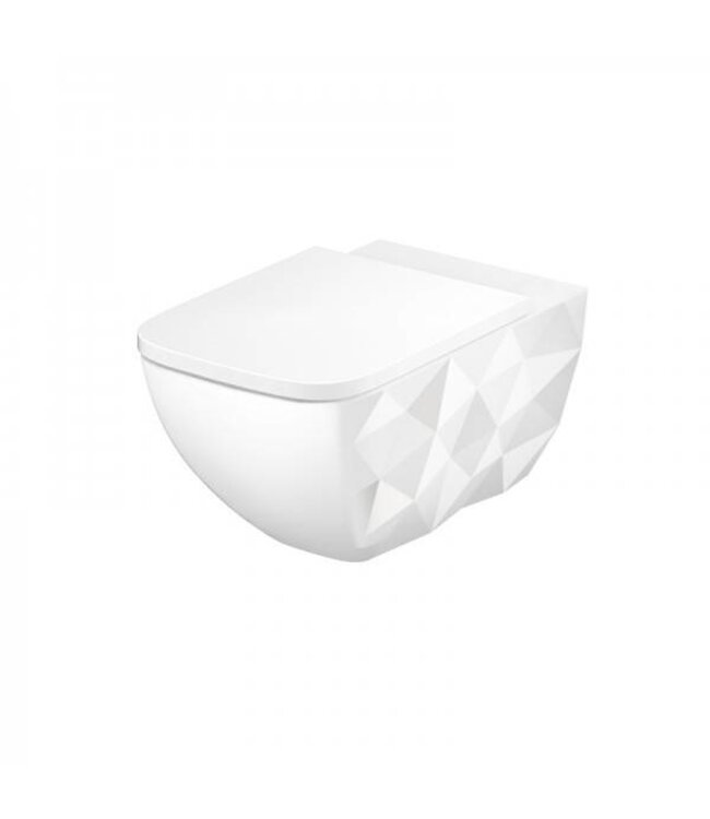 Sanitear ELEMENTO  Antibacterieel Hangtoilet , Zonder spoelrand