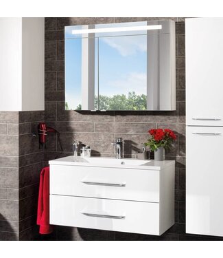 Acqua dell'arte Badkamermeubel Set 90 cm 5 DELIGE ! Hoogglans Wit, Melamine Coating