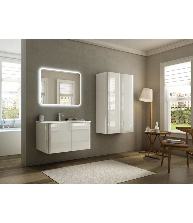Acqua dell'arte Badkamermeubel set MINERAAL 94 cm Hoogglans wit