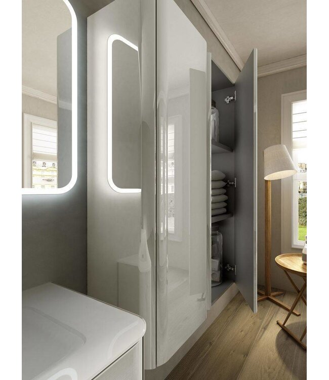 Acqua dell'arte Badkamermeubel set MINERAAL 94 cm Hoogglans wit