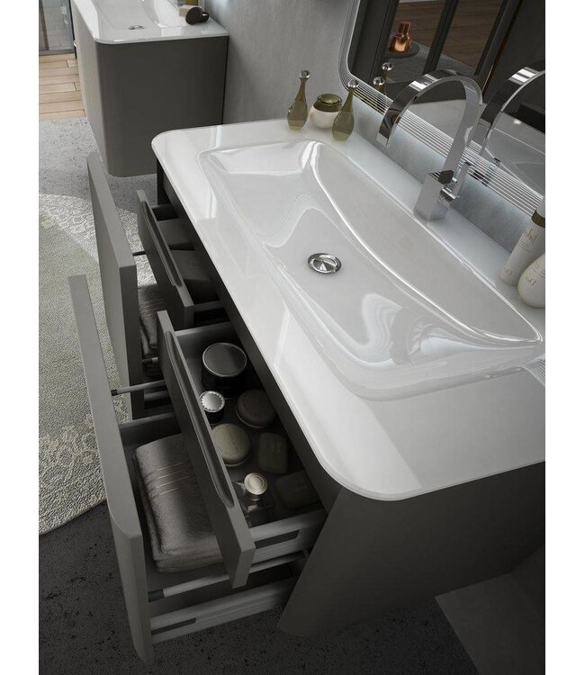 Acqua dell'arte Badkamermeubel set MINERAAL 94 cm Hoogglans wit