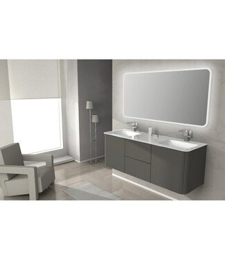 Acqua dell'arte Badkamermeubel set 140 cm MINERAAL Antraciet