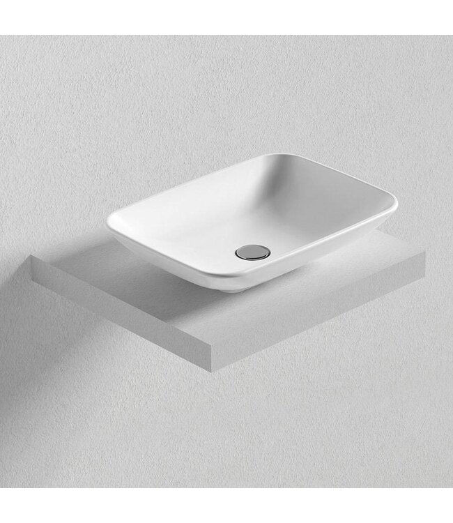 Sanitear Thor serie opzet wastafel 40 x 54 cm , Kwarts Keramiek , Antibacterieel Nano Coating