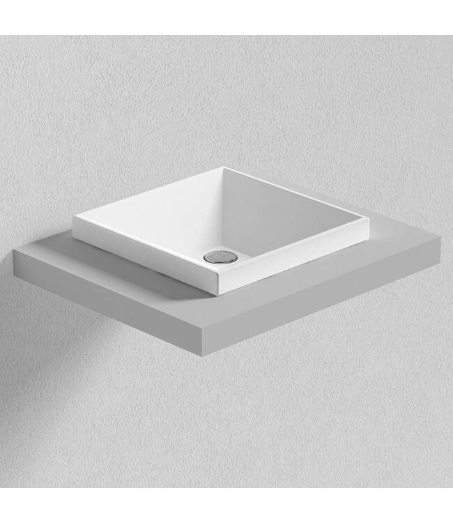 Sanitear ELEMENTO ,Opbouw wastafel 43 X 43cm ANTIBACTERIEEL,Kwarts keramiek