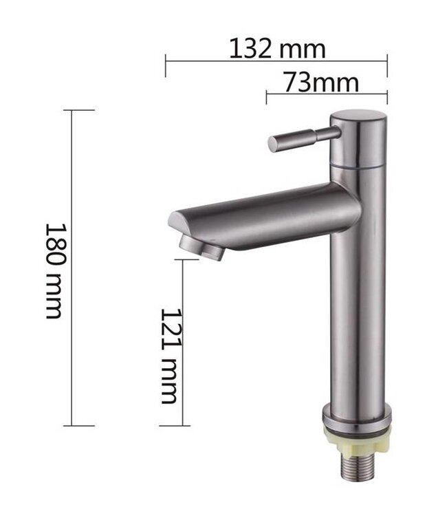 Nordlig STAAL FONTEINKRAAN RVS  ROND