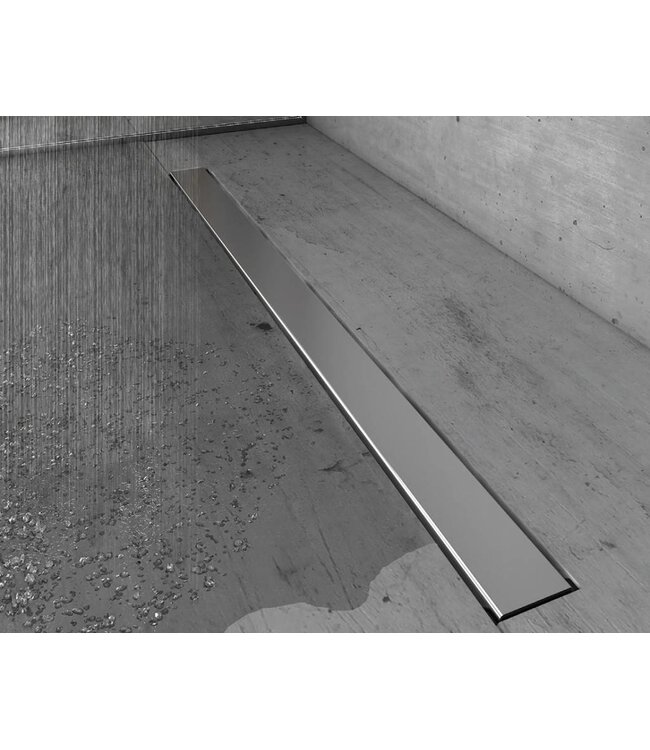 Nordlig STAAL Douchegoot Ultra Slim RVS met rooster+flens 80 cm / 360° Draaibaar