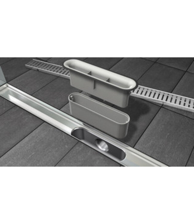 Nordlig STAAL Douchegoot Ultra Slim RVS met rooster+flens 80 cm / 360° Draaibaar