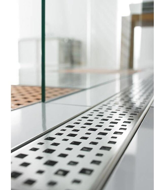 Nordlig STAAL Douchegoot RVS met FLENS + Haarfilter 60 CM