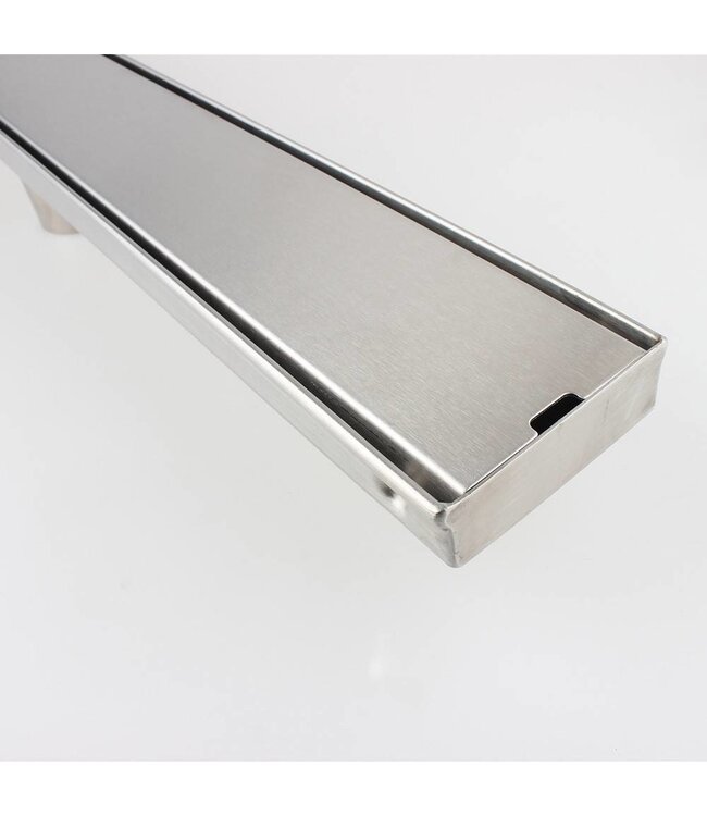 Nordlig STAAL Douchegoot RVS met rooster+flens 80 cm+HAARFILTER