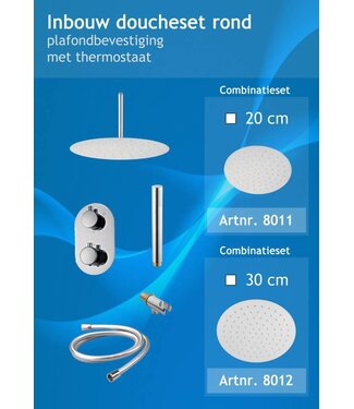 Inbouwdouche set / One Pack /Rond
