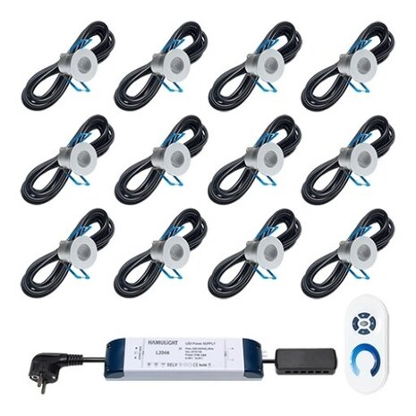 Hamulight LED Spots 12 st. incl. afstandbediening en transformator Hamulight LED Spots 12 st. incl. afstandbediening en transformator