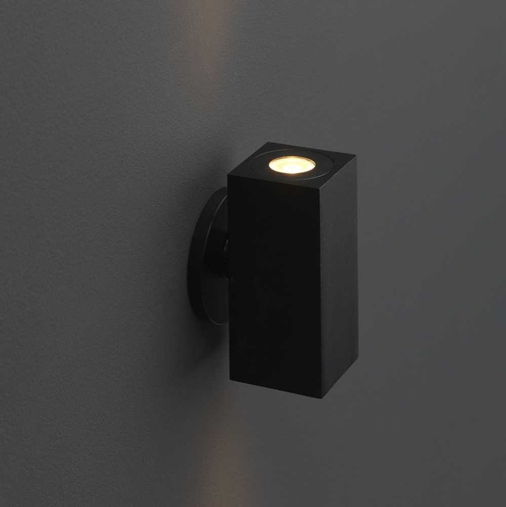LED Wandspot zwart vierkant