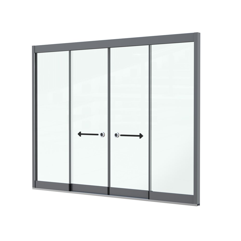 Glazen Schuifwand 2 spoor - 4 delig Glazen Schuifwand 2 spoor - 4 delig