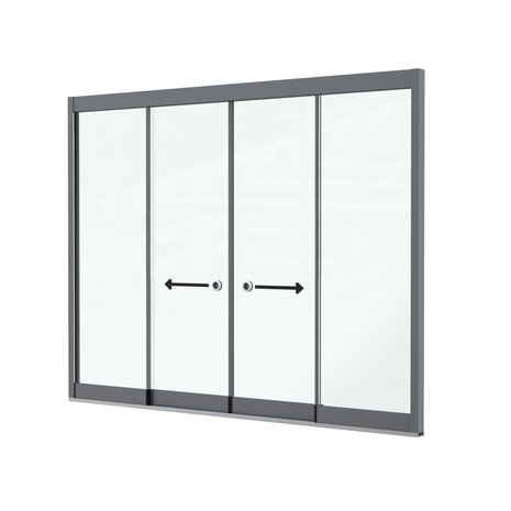 Glazen Schuifwand 2 spoor - 4 delig Glazen Schuifwand 2 spoor - 4 delig