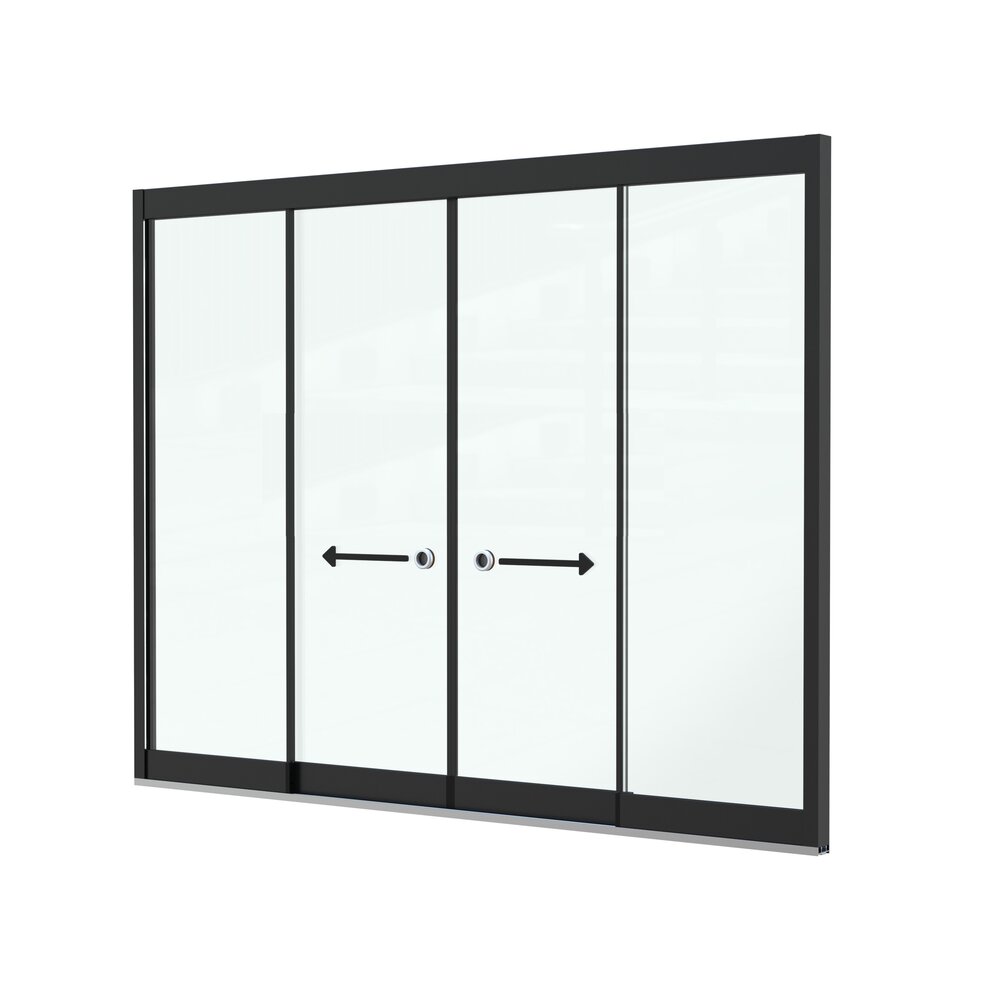 Glazen Schuifwand 2 spoor - 4 delig Glazen Schuifwand 2 spoor - 4 delig