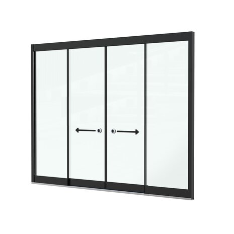 Glazen Schuifwand 2 spoor - 4 delig Glazen Schuifwand 2 spoor - 4 delig