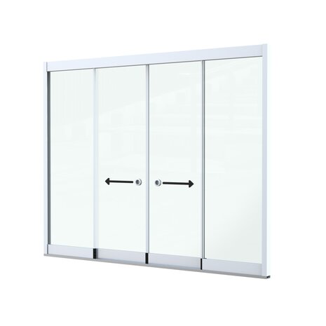 Glazen Schuifwand 2 spoor - 4 delig Glazen Schuifwand 2 spoor - 4 delig