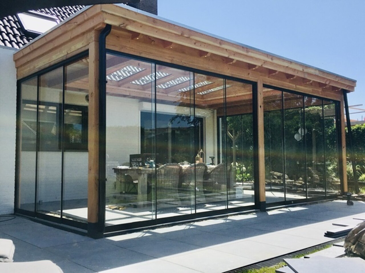 Glazen Schuifwand 3 spoor Glazen Schuifwand 3 spoor