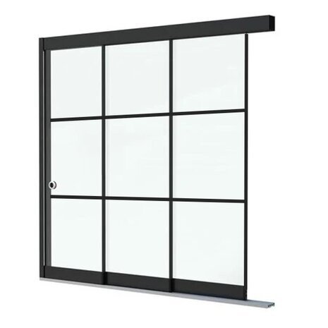 Steellook Glazen Schuifwand 3 spoor