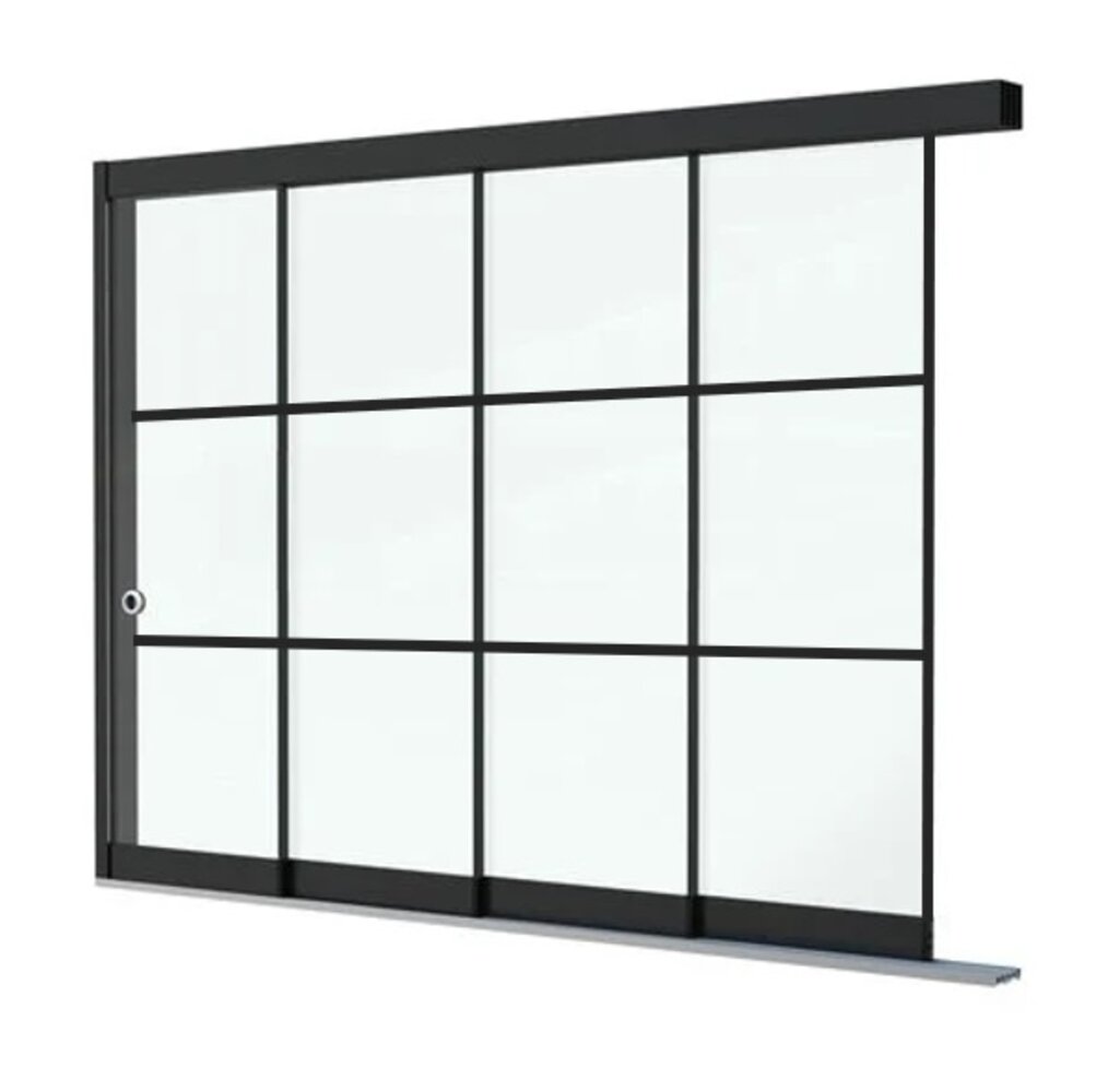 Steellook Glazen Schuifwand 4 spoor Steellook Glazen Schuifwand 4 spoor