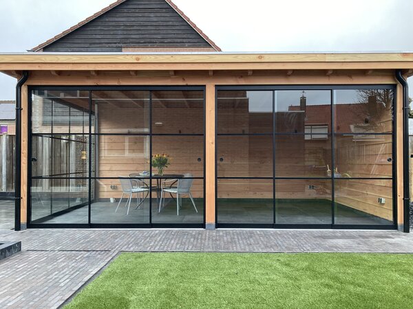 Steellook Glazen Schuifwand 2 spoor - 4 delig Steellook Glazen Schuifwand 2 spoor - 4 delig