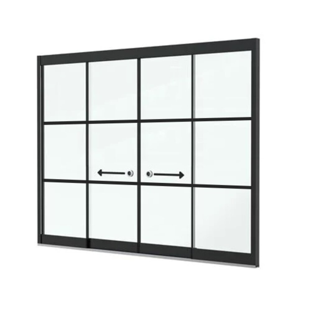 Steellook Glazen Schuifwand 2 spoor - 4 delig Steellook Glazen Schuifwand 2 spoor - 4 delig