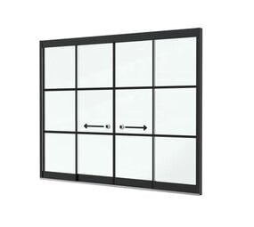Steellook Glazen Schuifwand 2 spoor - 4 delig Steellook Glazen Schuifwand 2 spoor - 4 delig