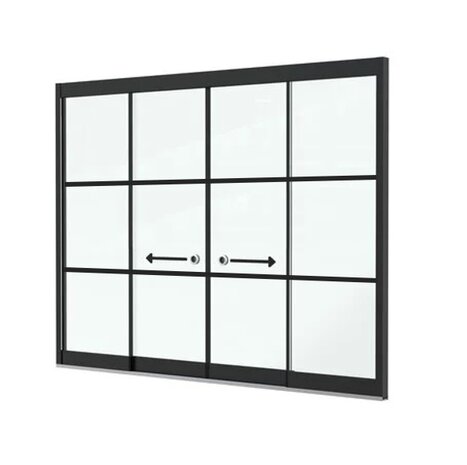 Steellook Glazen Schuifwand 2 spoor - 4 delig Steellook Glazen Schuifwand 2 spoor - 4 delig