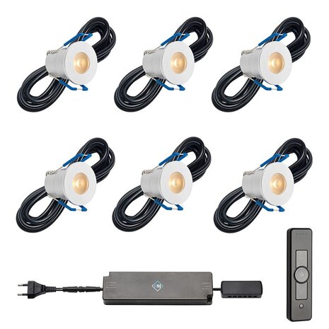 Hamulight LED Inbouwspots Set 6 st. – Incl. Afstandsbediening & Transformator