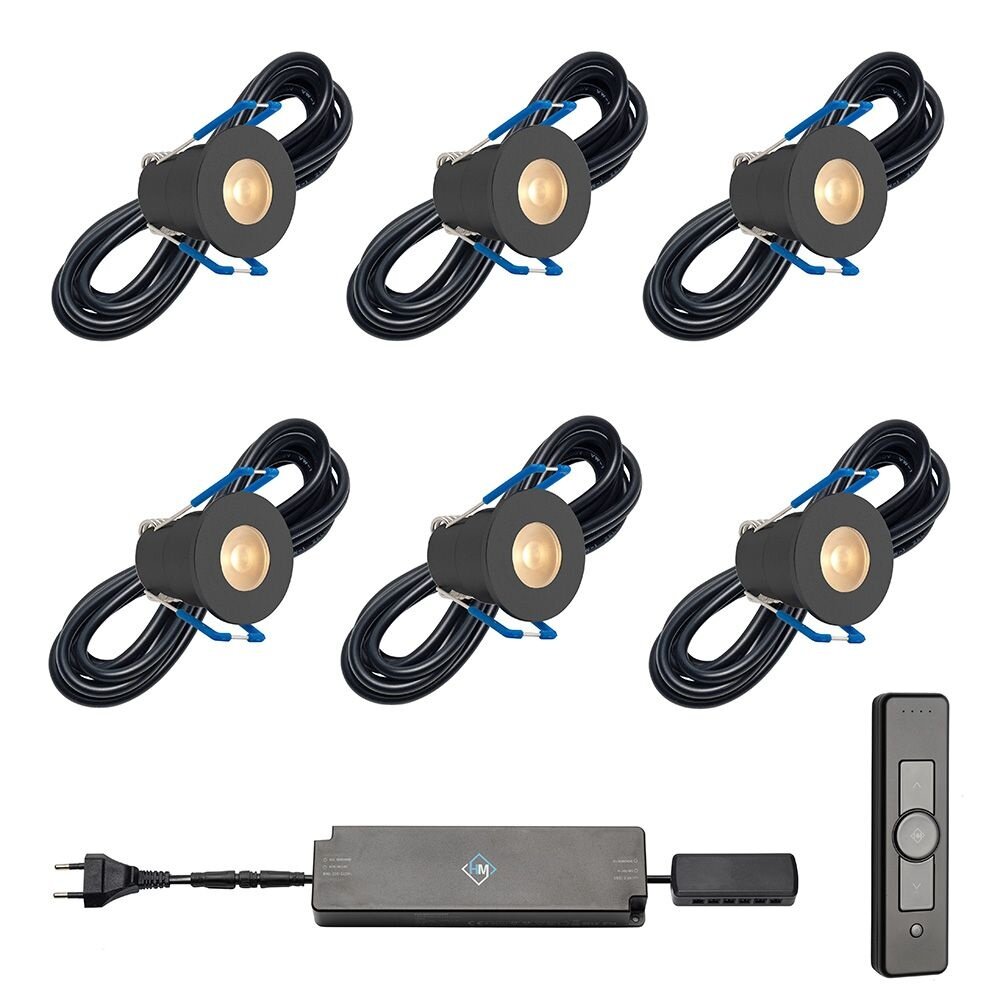 Hamulight LED Inbouwspots Set 6 st. – Incl. Afstandsbediening & Transformator