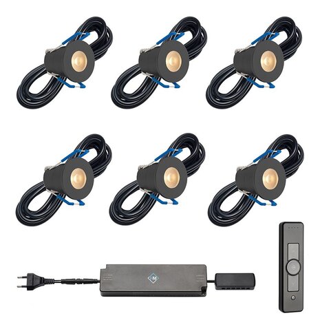 Hamulight LED Inbouwspots Set 6 st. – Incl. Afstandsbediening & Transformator