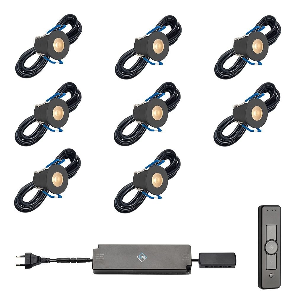 Hamulight LED Spots 8-Delige Set met Afstandsbediening + Trafo