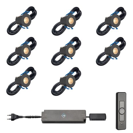 Hamulight LED Spots 8-Delige Set met Afstandsbediening + Trafo