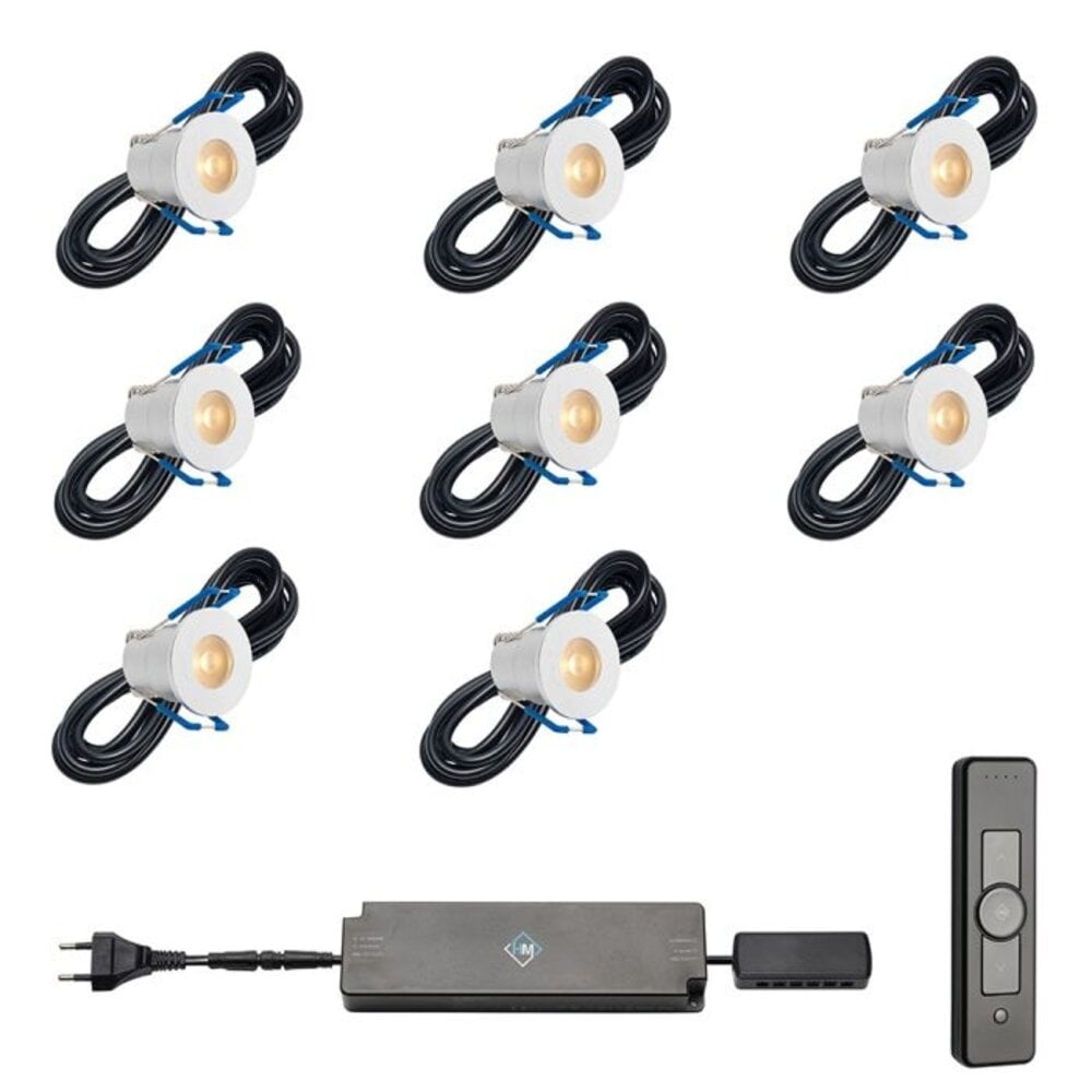 Hamulight LED Spots 8-Delige Set met Afstandsbediening + Trafo