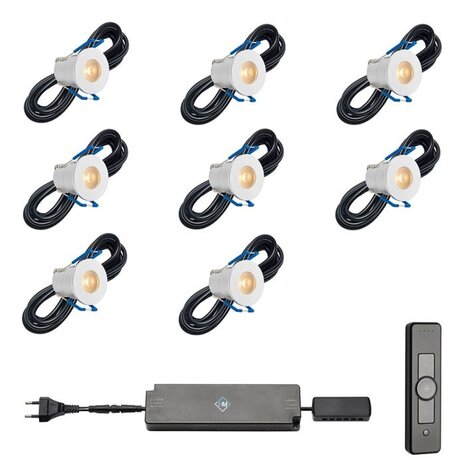 Hamulight LED Spots 8-Delige Set met Afstandsbediening + Trafo