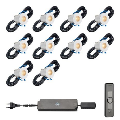 Hamulight LED Spots 10 st. incl. afstandbediening en transformator Hamulight LED Spots 10 st. incl. afstandbediening en transformator