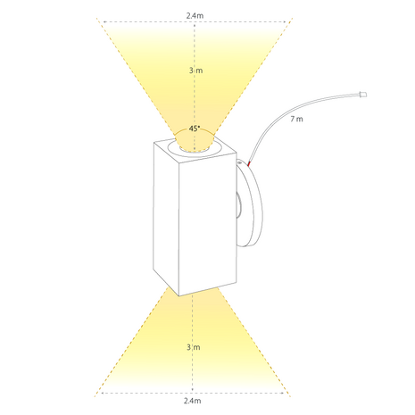 Hamulight Wandspot up & down grijs vierkant