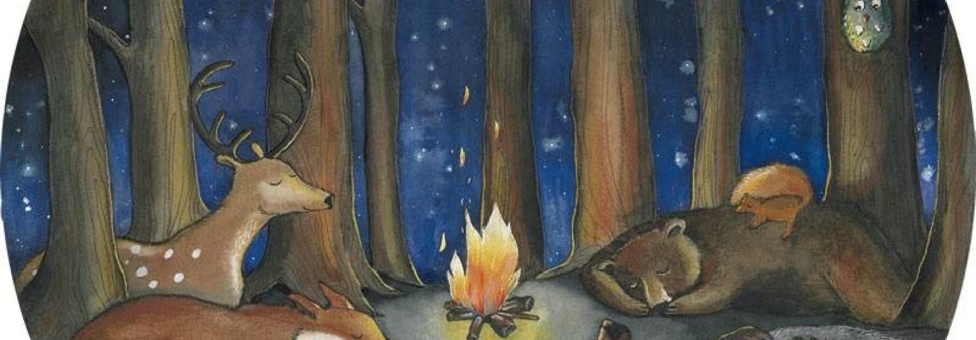 Tieren im Wald Tapetenkreis